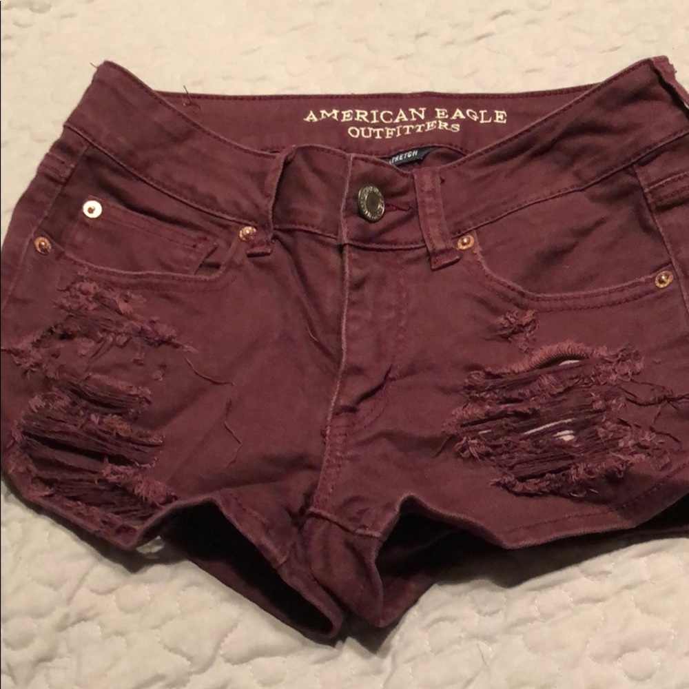 Burgundy American Eagle shorts women’s size 4